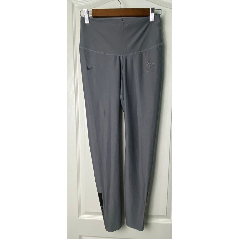 Nike X NFL Team Apparel Women's Gray Medium Leggings Sculpt Victory N.O. Saints